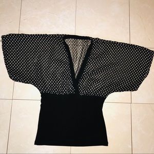 Polka dotted blouse black and white